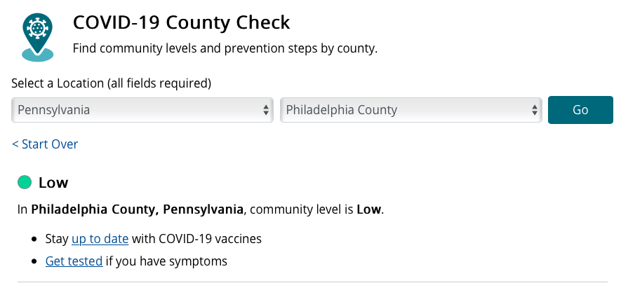 CDC rating of Philadelphia County, CDC website